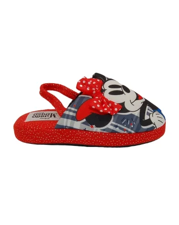 Papuci slingnack cu model Minnie Mouse, Rosu/Negru/Bleumarin