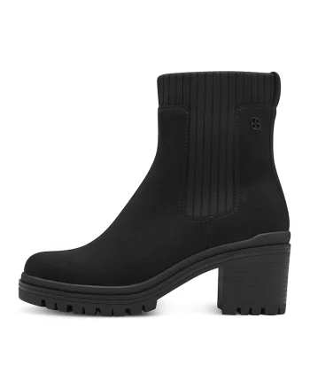Botine Chelsea cu toc masiv, Negru