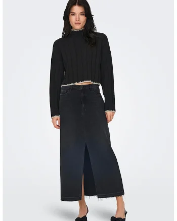 Pulover crop Chick, Negru