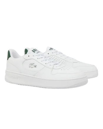 Pantofi sport de piele cu logo, Alb/Verde