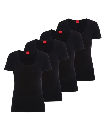 Set de tricouri din amestec de bumbac - 4 perechi, Negru