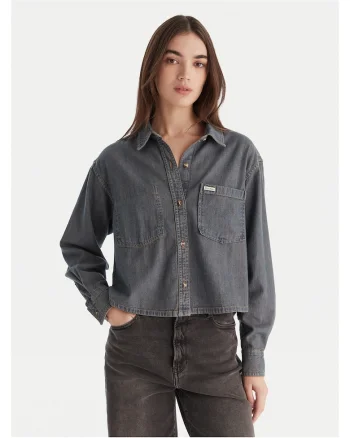 Camasa din denim pentru femei  albastru