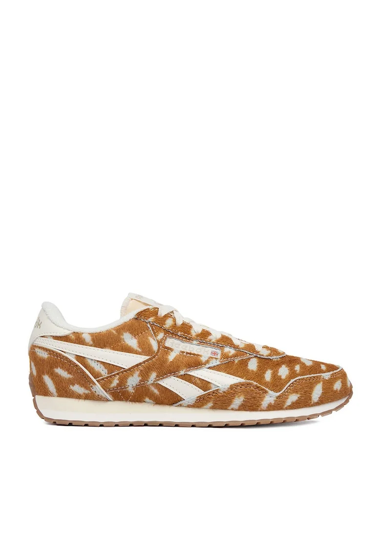 Pantofi sport dama  maroniu-alb, piele intoarsa-sintetic, design modern, confortabil