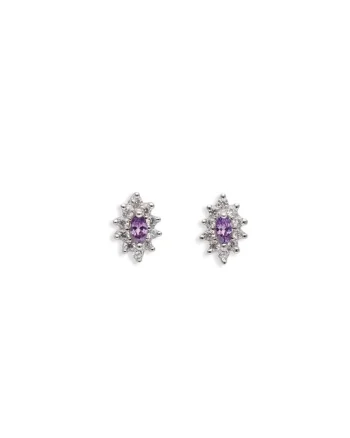 Cercei  Ametist, design elegant, culoare mov