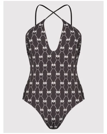 Costum de baie dama  negru/alb,