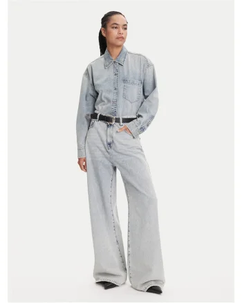 Camasa din denim pentru femei  albastru