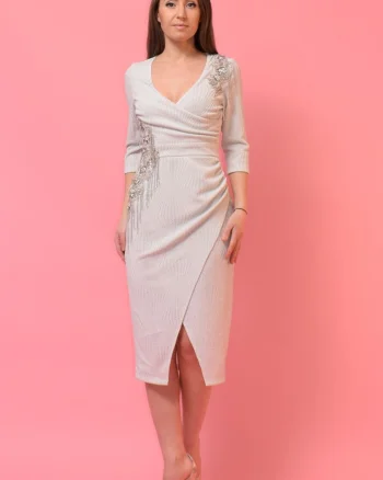 Rochie de ocazie conica cu aspect petrecut