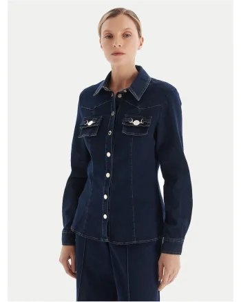 Camasa din denim pentru femei  bleumarin