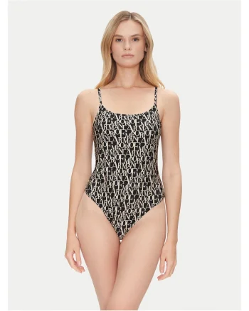 Costum de baie dama, Negru/Galben