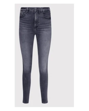 Blugi skinny uni cu talie inalta