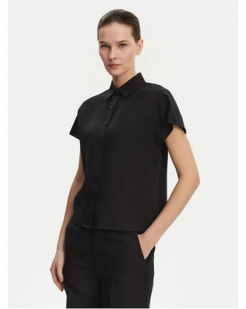 Camasa dama  negru, cu maneca scurta