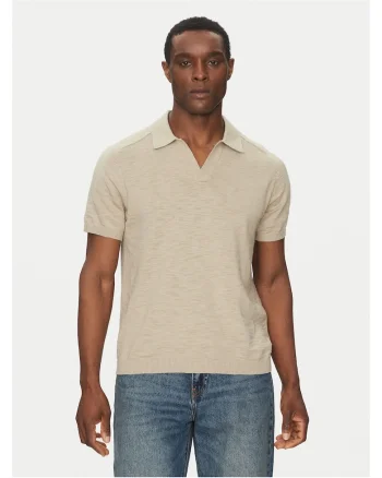 Tricou barbati  bej, din 100% bumbac