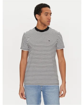 Tricou barbati  negru, bumbac, cu dungi