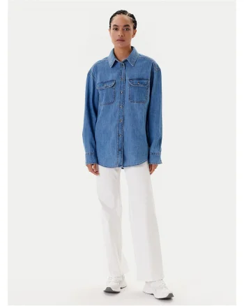 Camasa din denim pentru femei  albastru
