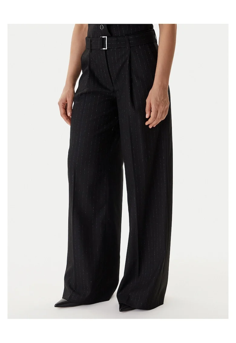 Pantaloni pentru dama  Palazzo, negru, poliester,