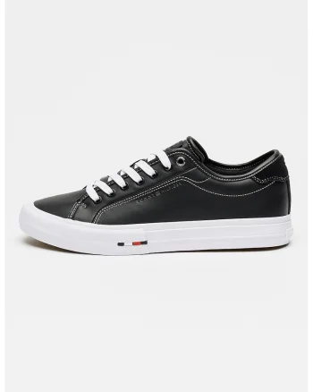 Pantofi sport din piele si piele ecologica, Negru