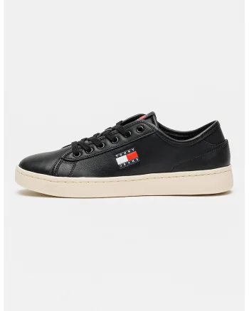 Pantofi sport usori din piele Court, Negru
