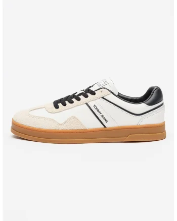 Pantofi sport cu insertii din piele Greenwich, Alb/Bej deschis
