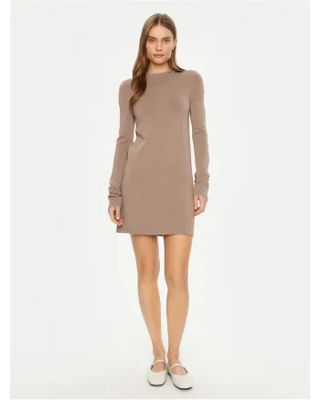 Rochie casual dama  bej, din material confortabil