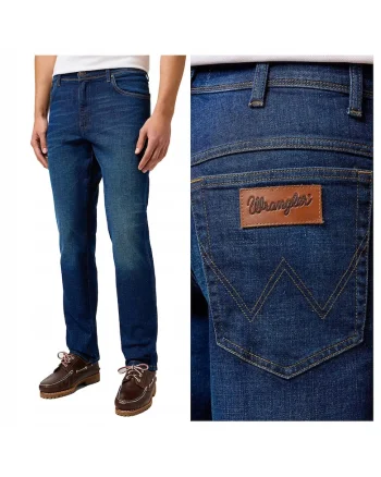 Blugi Barbati,  Texas, Slim Fit, Talie Medie, Fermoar, Lungi, 5 Buzunare, Bumbac, Elastan, Albastru, Albastru