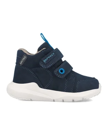 Ghete din piele nabuc cu inchidere velcro, Bleumarin
