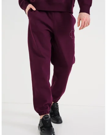 Pantaloni de trening din bumbac cu snur de ajustare, Violet tyrian