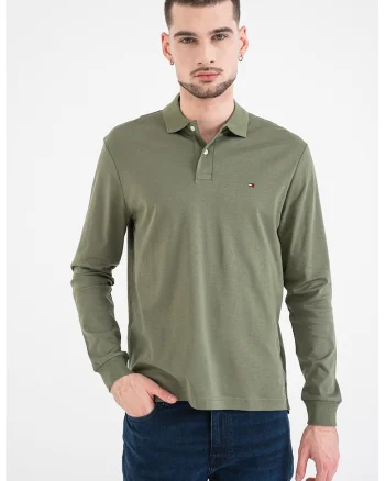 Bluza polo cu logo discret, Kaki