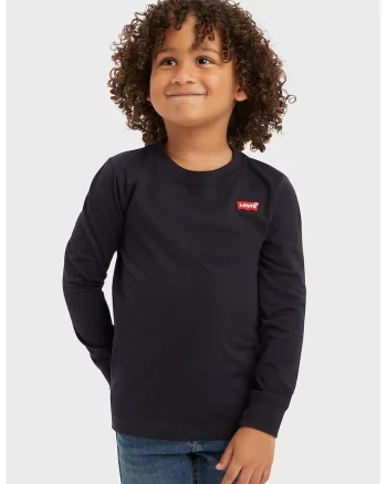 Bluza din amestec de bumbac cu detaliu logo, Negru