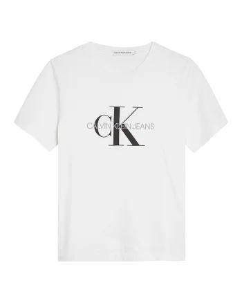 CALVIN KLEIN, Tricou de bumbac organic cu imprimeu logo, Negru/Alb optic