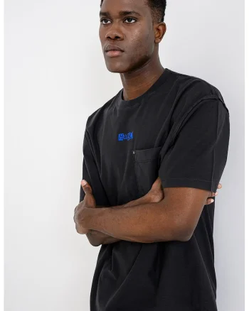 Tricou lejer cu buzunar pe piept, Gri antracit