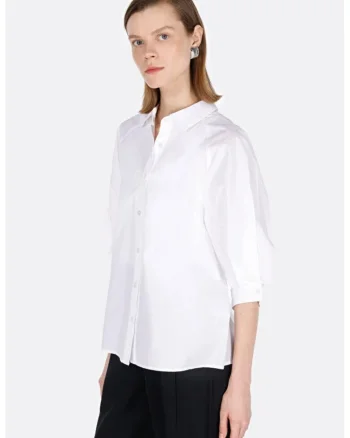 Camasa dama  alb, bumbac, regular fit, White