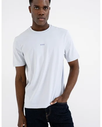 Tricou cu decolteu la baza gatului si logo discret