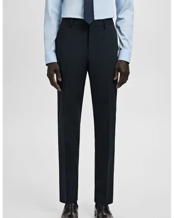 Pantaloni slim fit cu pliuri, Albastru ultramarin