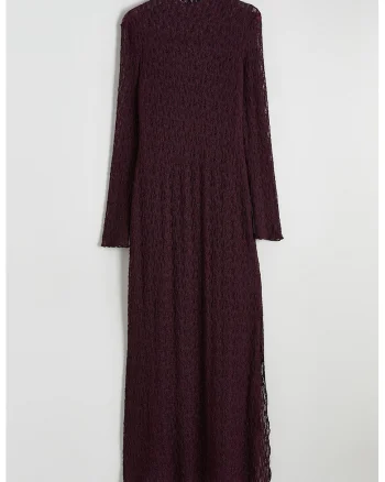 Rochie semitransparenta cu slit lateral, Violet pruna