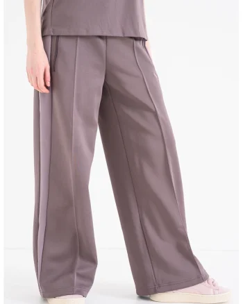 Pantaloni de trening din amestec de bumbac cu croiala ampla, Violet prafuit