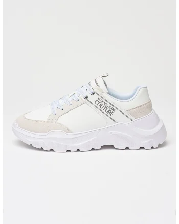 Pantofi sport cu talpa wedge si garnituri de piele ecologica, Alb murdar