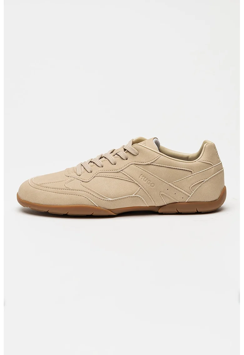 Pantofi sport low-cut din piele nabuc sintetica Keeston, Bej deschis