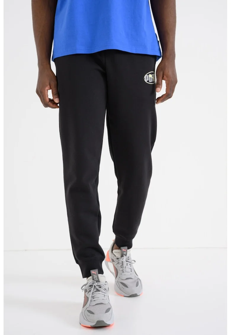 Men, Pantaloni de trening cu detaliu logo Ess Lab Execution, Negru stins