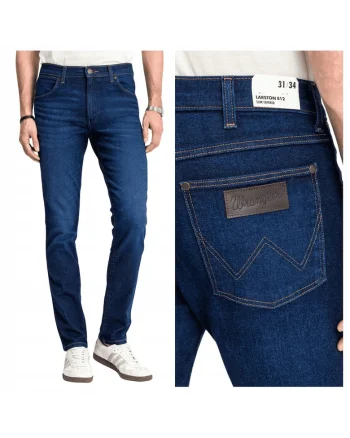 Blugi Barbati,  Larston, Slim Fit, Talie Joasa, Fermoar, Lungi, 5 Buzunare, Bumbac, Elastan, Albastru, Albastru
