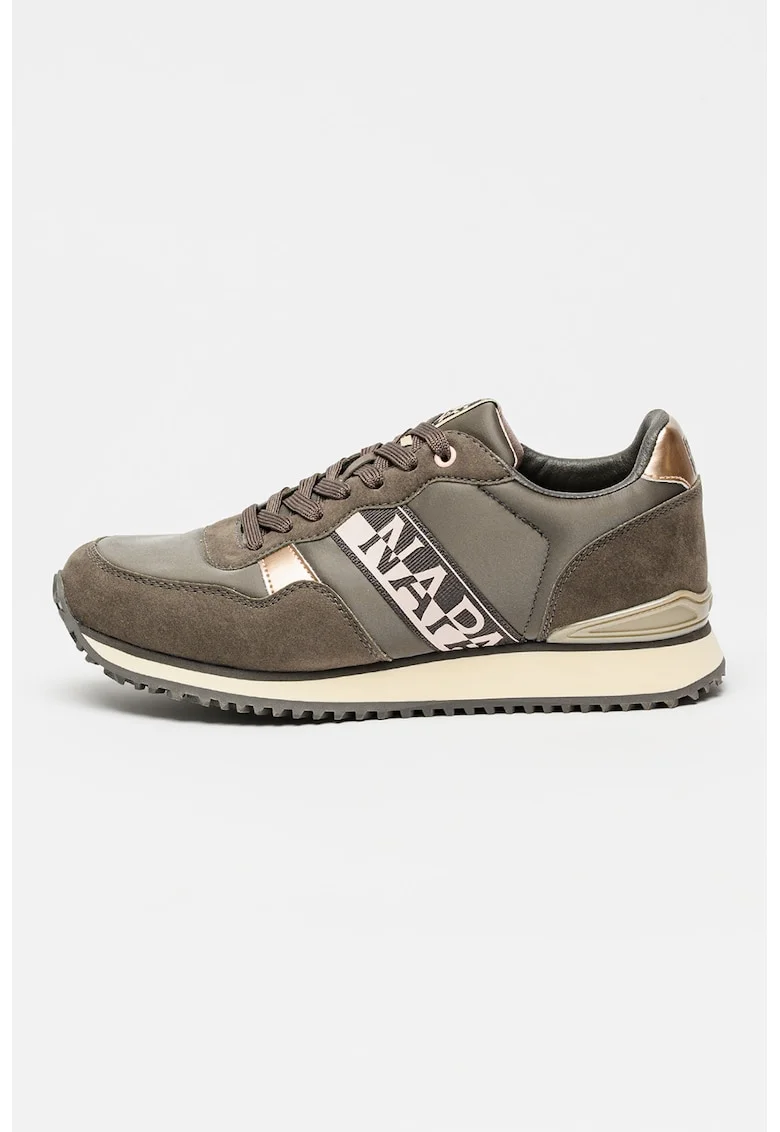 Pantofi sport low-cut cu logo Astra, Maro taupe/Roz pal