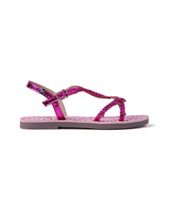 Sandale din piele cu barete multiple Boden, Fucsia