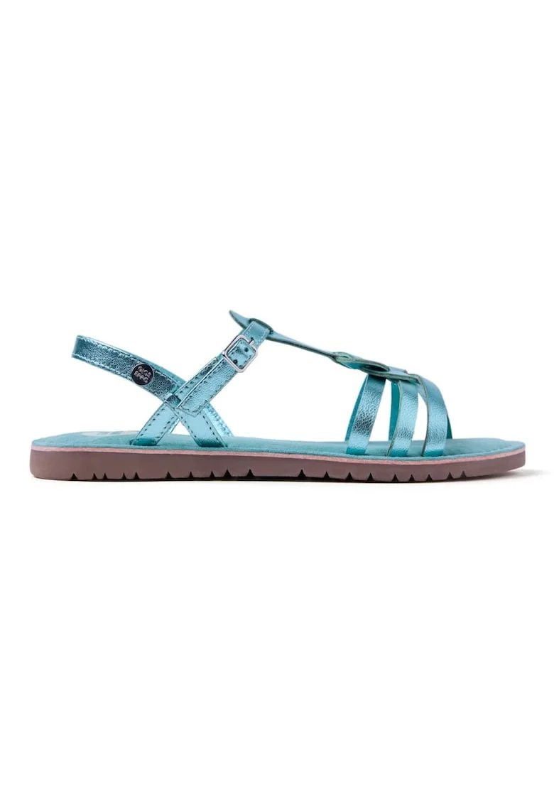 Sandale din piele cu aspect metalizat Bearsden, Albastru aquamarin