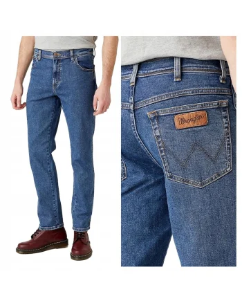 Blugi Barbati,  Texas, Slim Fit, Talie Medie, Fermoar, Lungi, 5 Buzunare, Bumbac, Elastan, W31-L34 US, Albastru