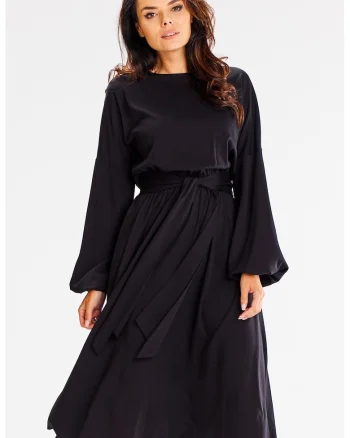 Rochie dama  Viscoza, A602 - Neagra -