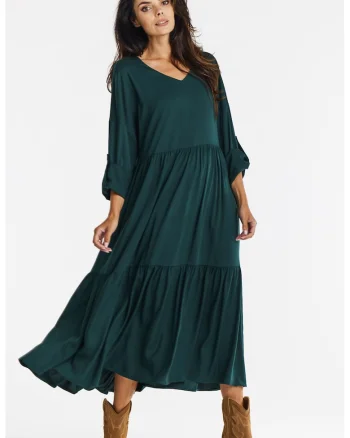 Rochie dama  viscoza, A669 - verde-