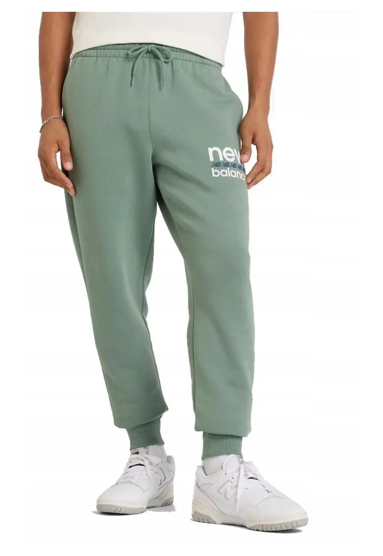 Pantaloni de trening cu imprimeu logo pe picior, Verde
