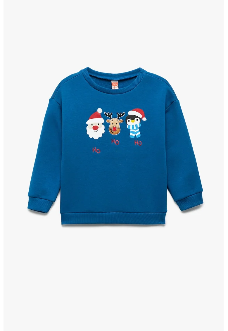 Bluza de trening cu imprimeu de Craciun, Rosu/Alb/Albastru