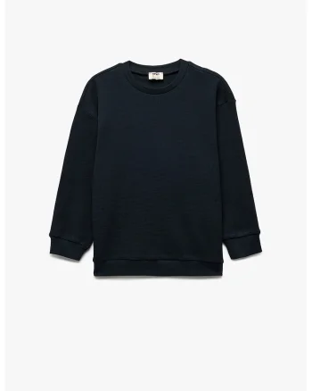 Bluza de trening supradimensionata din bumbac, Alb/Bleumarin