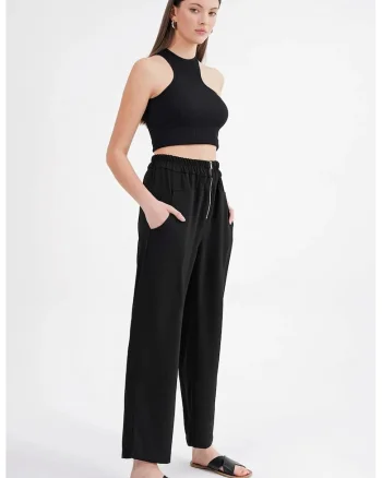 Pantaloni dama  jogger tigareta, Negru