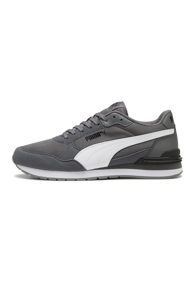 Pantofi sport ST Runner v4 de plasa cu garnituri de piele ecologica, Alb/Gri